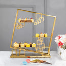 Axya Gold Dim Sum Display Rack: Creative Cake & Snack Stand, Dessert Table Decor