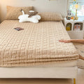 Axyaa Jacquard Winter Fleece Mattress Cover, Elastic Band, Thick & Warm Bed Sheet