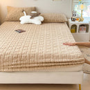 Axyaa Jacquard Winter Fleece Mattress Cover, Elastic Band, Thick & Warm Bed Sheet