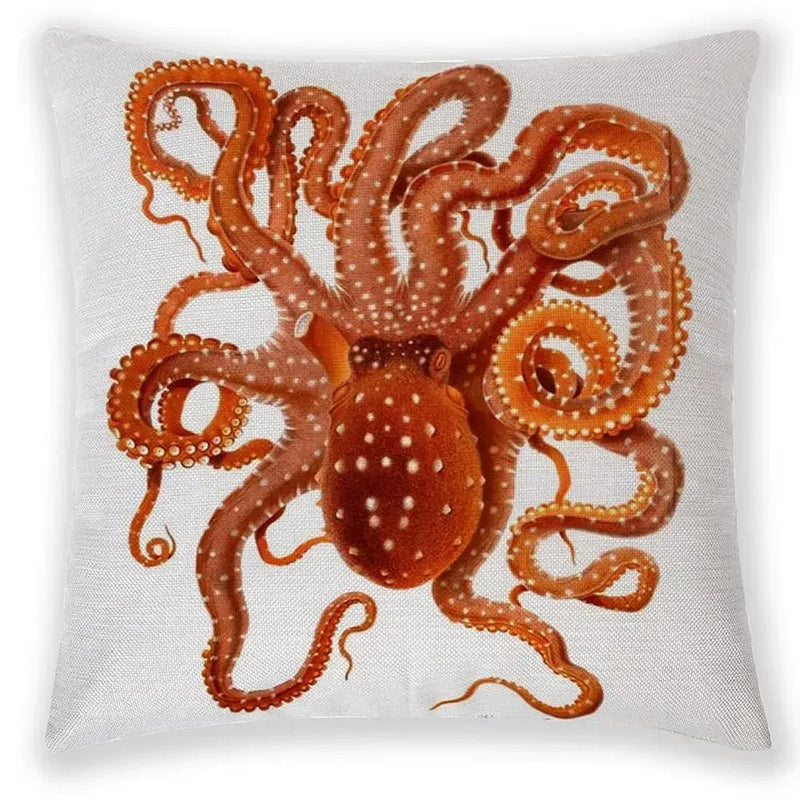 Axyaa Sea Animal Linen Pillow Case 45*45cm Home Decoration