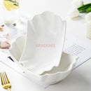 Axyaa 800ml Gold Phoenix Tail Ceramic Bowl - Multipurpose Soup Pasta Fruit Salad Plate