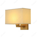 Axyaa LED Fabric Lampshade Aluminum Base Wall Lamp for Home Living Room & Bedroom