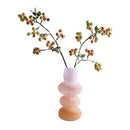 Axyaa Geometric Striped Glass Vase Gradient Flowerpot Terrarium Gradient Home Decor