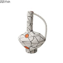 Irregular Ceramic Vase by Axyaa: Abstract Aesthetic Room Decor with Artificial Flowers