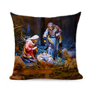 Axyaa Linen Christmas Cushions 45x45 - Modern Home Decor for Living Room and Sofa