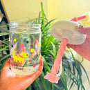 Axyaa Cat Design Straw Water Cup for Kids - Portable & Durable Plastic Bottle