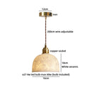 Axyaa White Marble LED Pendant Lights Gold Brass Vintage Hanging Lamp