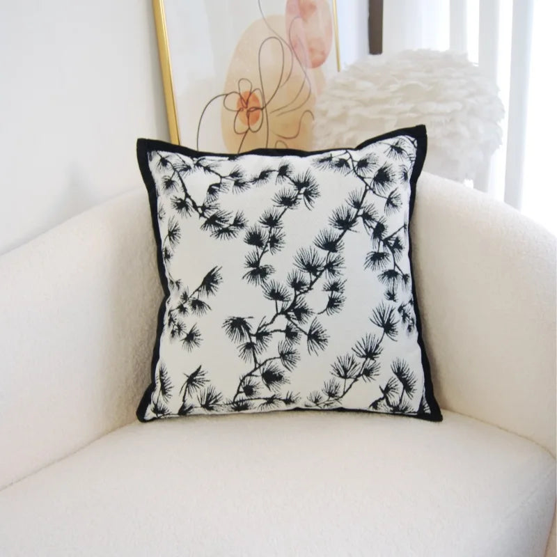 Axyaa Velvet Pillowcase: Chinese Ancient Style Retro Sofa Decor Cushion Cover