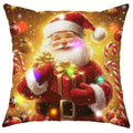 Axyaa LED Christmas Pillowcase with Santa & Snowman Garland Pattern