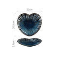 Axyaa Heart Shaped Ceramic Dessert Sushi Snack Plate - Striped Tableware Display