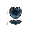 Axyaa Heart Shaped Ceramic Dessert Sushi Snack Plate - Striped Tableware Display