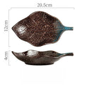 Axyaa Leaf Shaped Sushi Plate: Japanese Style Ceramic Specialty Dish