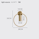 Axyaa Circle LED Wall Lamp: Nordic Wrought Iron Sconces for Bedroom and Home Decor