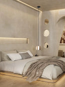 Axya Lunar Stone Pendant Lamp for Soft Bedroom Lighting