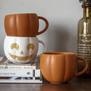 Axyaa Funny Devil Pumpkin Ceramic Coffee Mug with Retro Enamel Handle