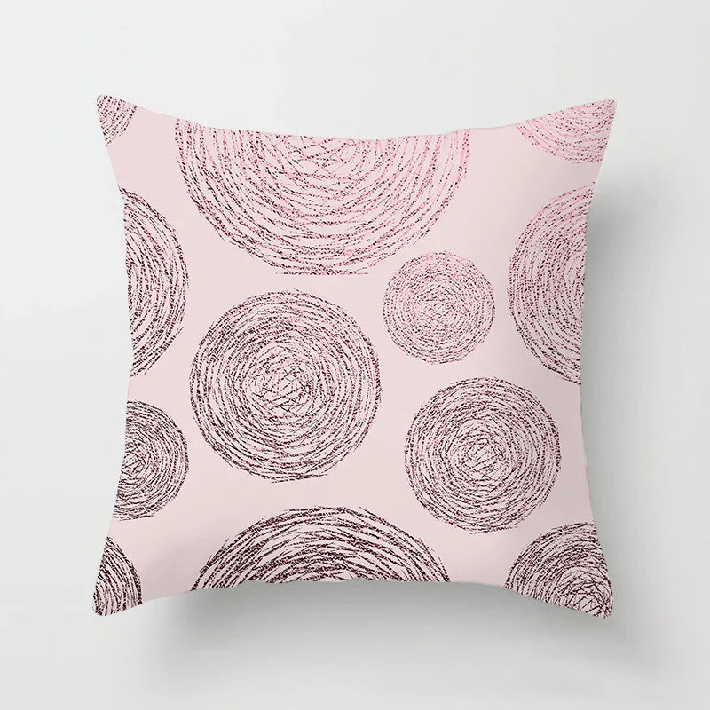 Axyaa Pink Geometric Print Decor Pillow Cover for Modern Luxury Home