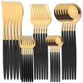 Axyaa Gold Stainless Steel Cutlery Set, 30Pcs Western Tableware Fork Knife Spoon Set