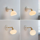 Axyaa White Glass LED Wall Lights with Copper Arm Socket, Up Down Lighting