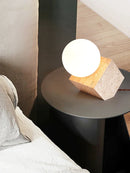 Axya Stone Cream Table Lamp - Retro Japanese Style Bedside Light