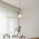 Axyaa Long Strip LED Pendant Light Marble Nordic Chandelier for Home Decor