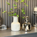 Axyaa Nordic Cream Ceramic Vase for Modern Living Room Decor