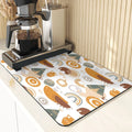 Axyaa Flowers Pattern Diatomaceous Earth Drying Mat Kitchen Accesories