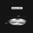 Axyaa Stainless Steel Dining Round Bone Spitting Dish Shallow Tray Fruit Meat Cookware