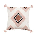 Axyaa Rainbow Tufted Cushion Cover with Tassels - Boho Cotton Canvas Pillow Case