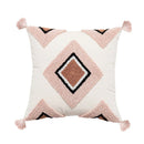 Axyaa Rainbow Tufted Cushion Cover with Tassels - Boho Cotton Canvas Pillow Case
