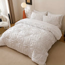 Axyaa Luxe Pleated Duvet Set with Ruffled Pillowcases - Soft, Breathable, Luxurious Bedding