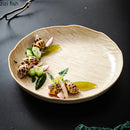 Axyaa Stone Patterned Ceramic Deep Plate Vintage Salad Soup Dessert Pasta Dish