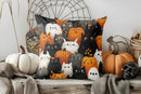 Axyaa Halloween Ghost Bow Pumpkin Pattern Cushion Cover for Sofa Bedroom Car