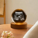 Axyaa Custom Crystal Ball LED Night Light - Personalized Desk Decor Gift