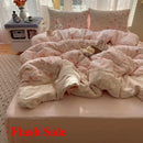 Axyaa Princess Lace Bed 4-Piece Set with Floral Cloud Design