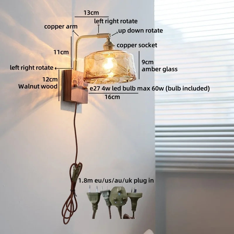 Axyaa White Pumpkin Glass LED Wall Lamp for Children's Living Room