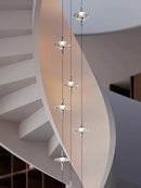 Axyaa Crystal Chandelier: Modern Loft Villa Staircase Dining Room Lighting