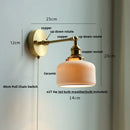 Axyaa Modern Glass Wall Lamp with Pull Chain Switch for Living Room