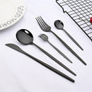 Axyaa 30-Piece Golden Stainless Steel Cutlery Set - Elegant Tableware Collection