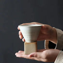 Axyaa Latte Flower Ceramic Coffee Cup Set - Creative Retro Design, Home Tea Collection