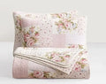Axyaa Rosy 3-Piece King Size Printed Patchwork Cotton Quilt Set - Pink Floral