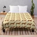 Axyaa Dachshund Dog Fleece Blanket - Lightweight Wiener Dog Throw Blanket