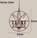 Axyaa Iron Chandelier with Crystals: Retro Loft Globe Lighting for Dining Room & Clothing Store