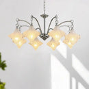 Axyaa Vintage Glass Chandeliers Retro Chrome LED Pendant Lights