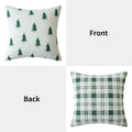 Axyaa Christmas Tree Chenille Pillow Cover, Festive Double-Sided Jacquard Design