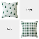 Axyaa Christmas Tree Chenille Pillow Cover, Festive Double-Sided Jacquard Design