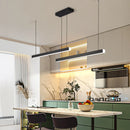 Axyaa Nordic Table LED Pendant Chandelier for Dining Room & Bar, Gold/Black Line Fixture