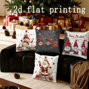 Axyaa Christmas Gnomes & Santa Pillow Covers for Sofa, Bedroom, Car - Rectangular Cushions