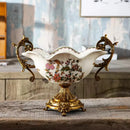 Axyaa American Retro Ceramic Vase High Footed Double Ear Home Decoration