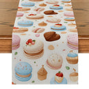 Watercolor Cake Cookies Table Runner by Axyaa: Elegant Home Wedding Centerpiece Decoration