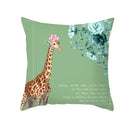 Axyaa Giraffe Pattern Summer Pillowcase for Home Decor - Plant Inspired